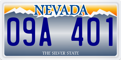 NV license plate 09A401