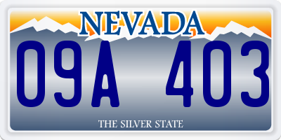 NV license plate 09A403