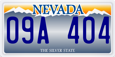 NV license plate 09A404