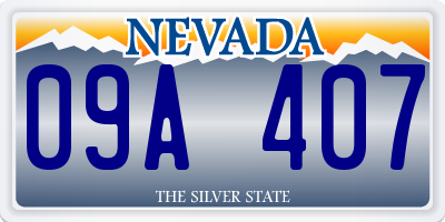 NV license plate 09A407