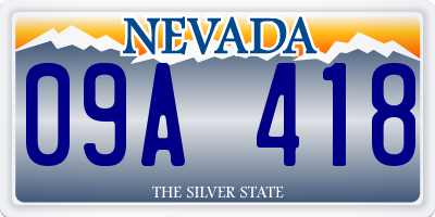 NV license plate 09A418