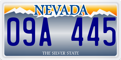 NV license plate 09A445