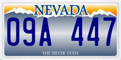 NV license plate 09A447