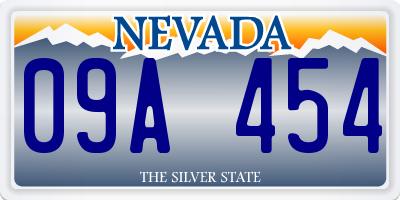 NV license plate 09A454