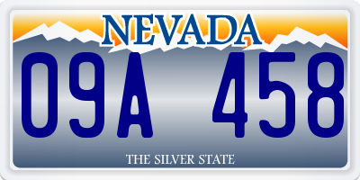 NV license plate 09A458