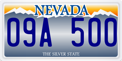 NV license plate 09A500