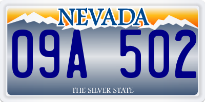 NV license plate 09A502