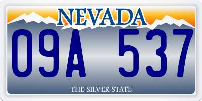 NV license plate 09A537