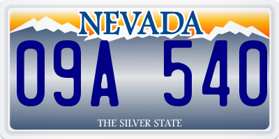 NV license plate 09A540