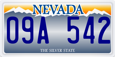 NV license plate 09A542