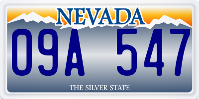 NV license plate 09A547