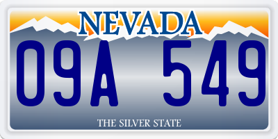 NV license plate 09A549