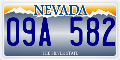 NV license plate 09A582