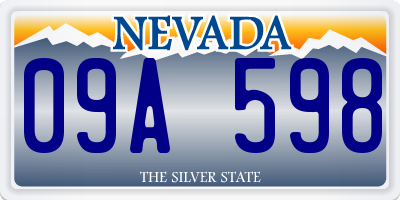 NV license plate 09A598