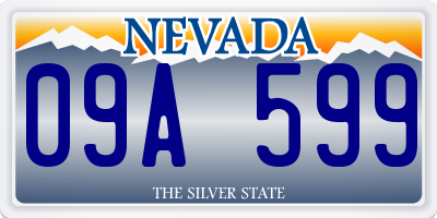 NV license plate 09A599