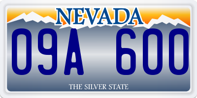 NV license plate 09A600