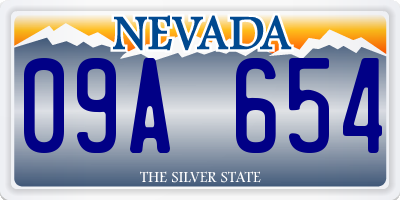 NV license plate 09A654