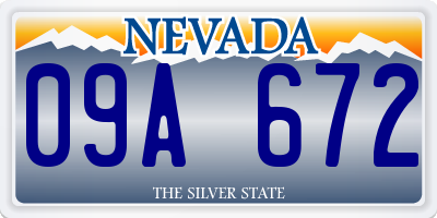 NV license plate 09A672