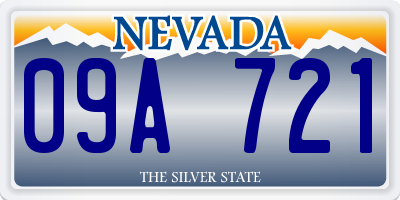 NV license plate 09A721