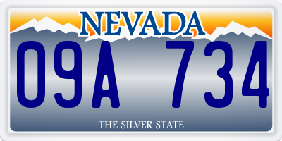 NV license plate 09A734