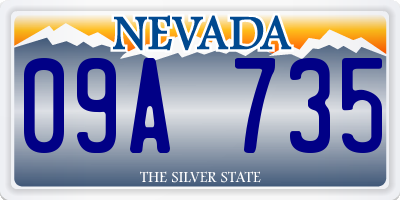 NV license plate 09A735