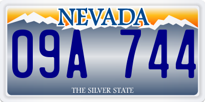 NV license plate 09A744