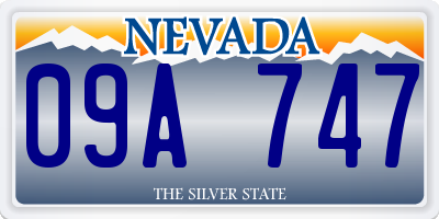 NV license plate 09A747