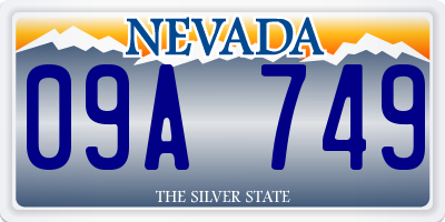 NV license plate 09A749