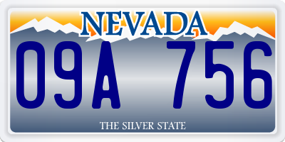 NV license plate 09A756