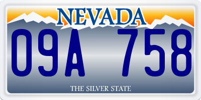 NV license plate 09A758