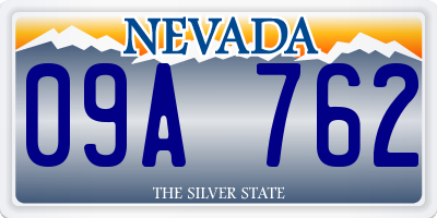 NV license plate 09A762