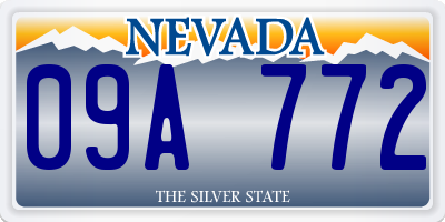 NV license plate 09A772