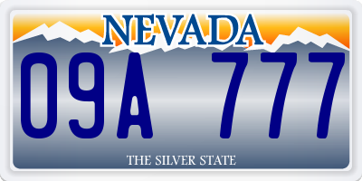 NV license plate 09A777