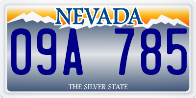 NV license plate 09A785