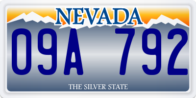 NV license plate 09A792