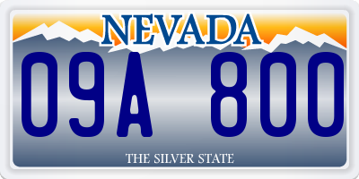 NV license plate 09A800