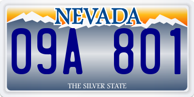 NV license plate 09A801