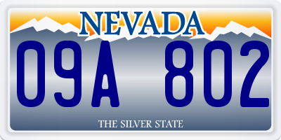 NV license plate 09A802