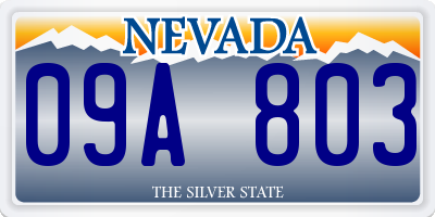 NV license plate 09A803