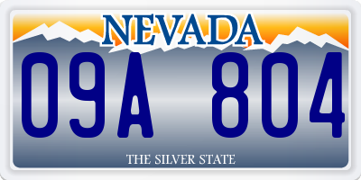 NV license plate 09A804