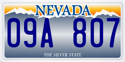 NV license plate 09A807