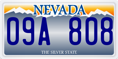 NV license plate 09A808