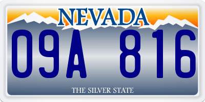 NV license plate 09A816