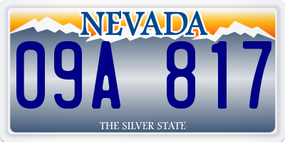 NV license plate 09A817