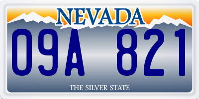 NV license plate 09A821