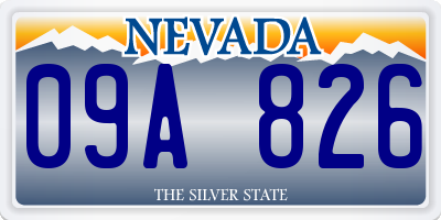 NV license plate 09A826