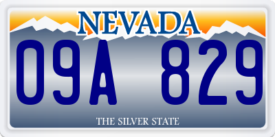 NV license plate 09A829