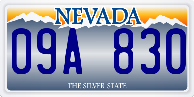 NV license plate 09A830