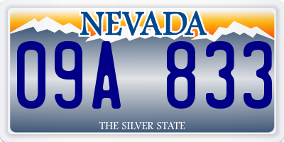 NV license plate 09A833