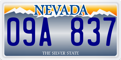 NV license plate 09A837